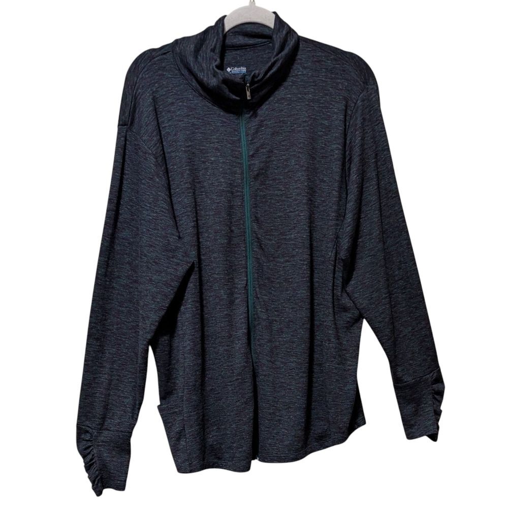 Columbia heathered zip front jacket women's size 2X athleisure moody long sleeve